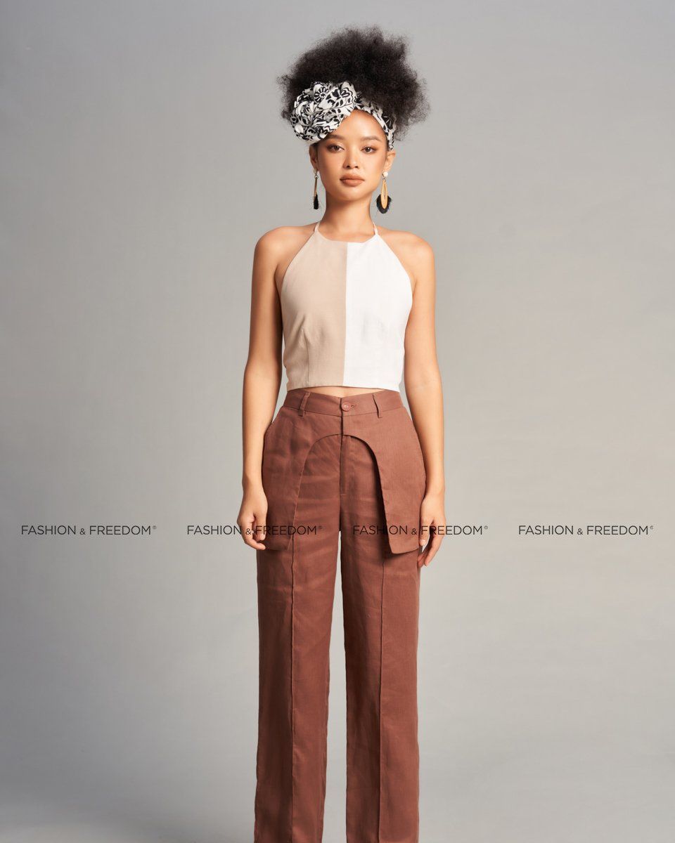 Áo Kiểu Linen Nữ Kem Trắng The Girl In Vogue