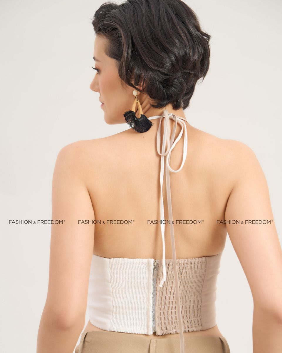 Áo Kiểu Linen Nữ Kem Trắng The Girl In Vogue