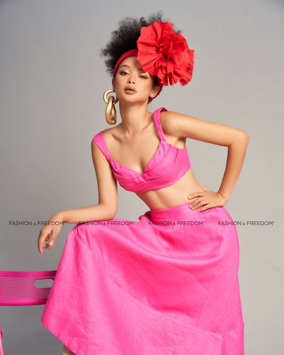 Áo Kiểu Nữ Linen Hồng De Soleil