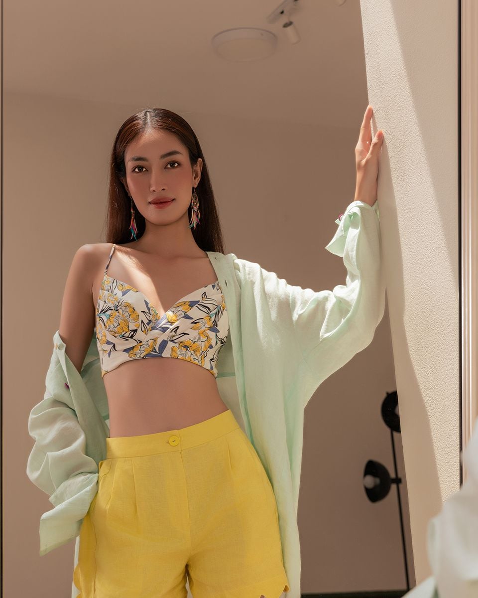 Bralette Top Yellow Linen De Soleil