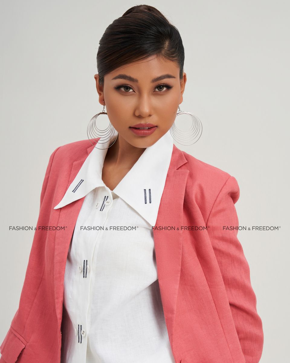 Áo Vest Linen Nữ Đỏ Hồng The Art Of Styling