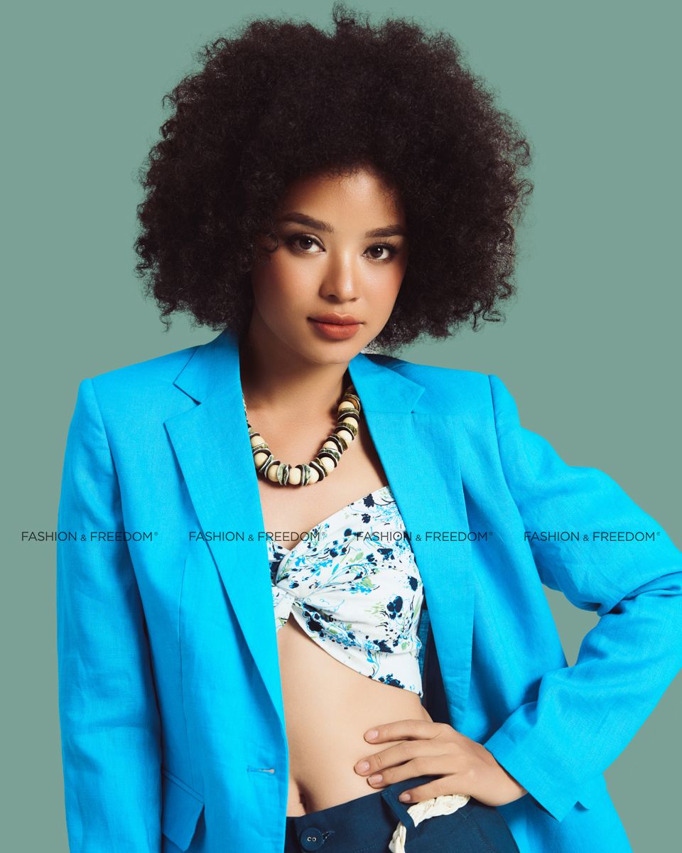 Áo Vest Linen Xanh Biển De Soleil