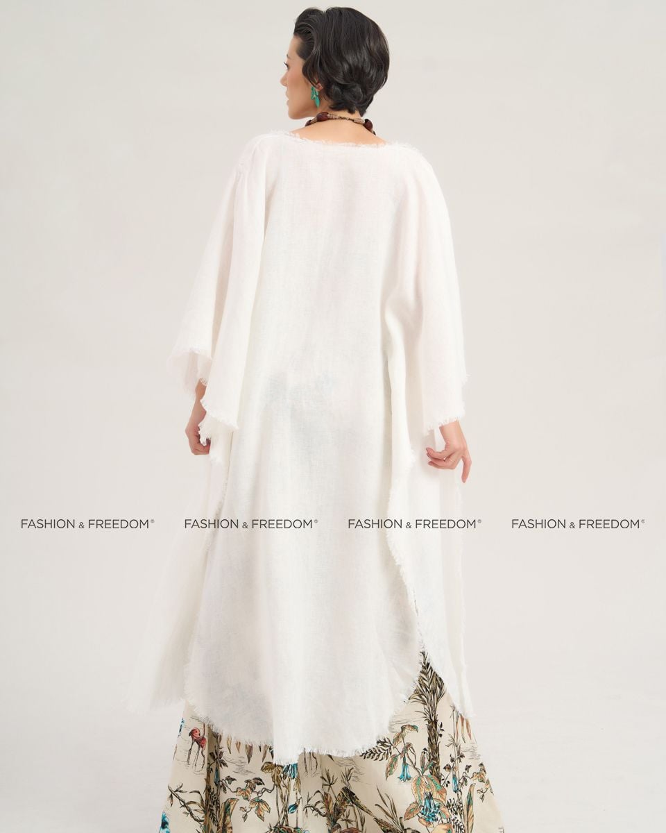 Áo Choàng Linen Trắng