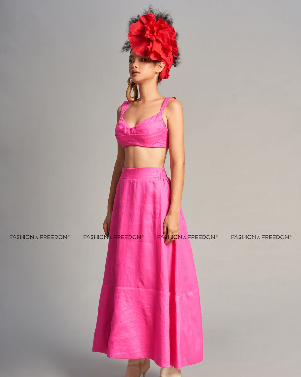 Chân Váy Nữ Linen Hồng De Soleil