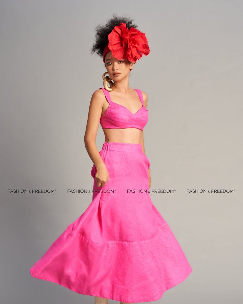 Chân Váy Nữ Linen Hồng De Soleil