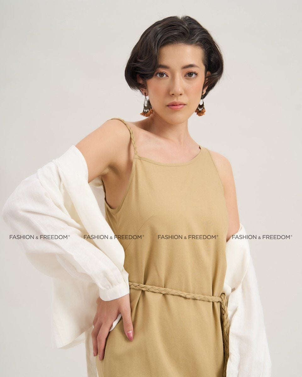 Đầm Linen Be Chocolate Fall In Love