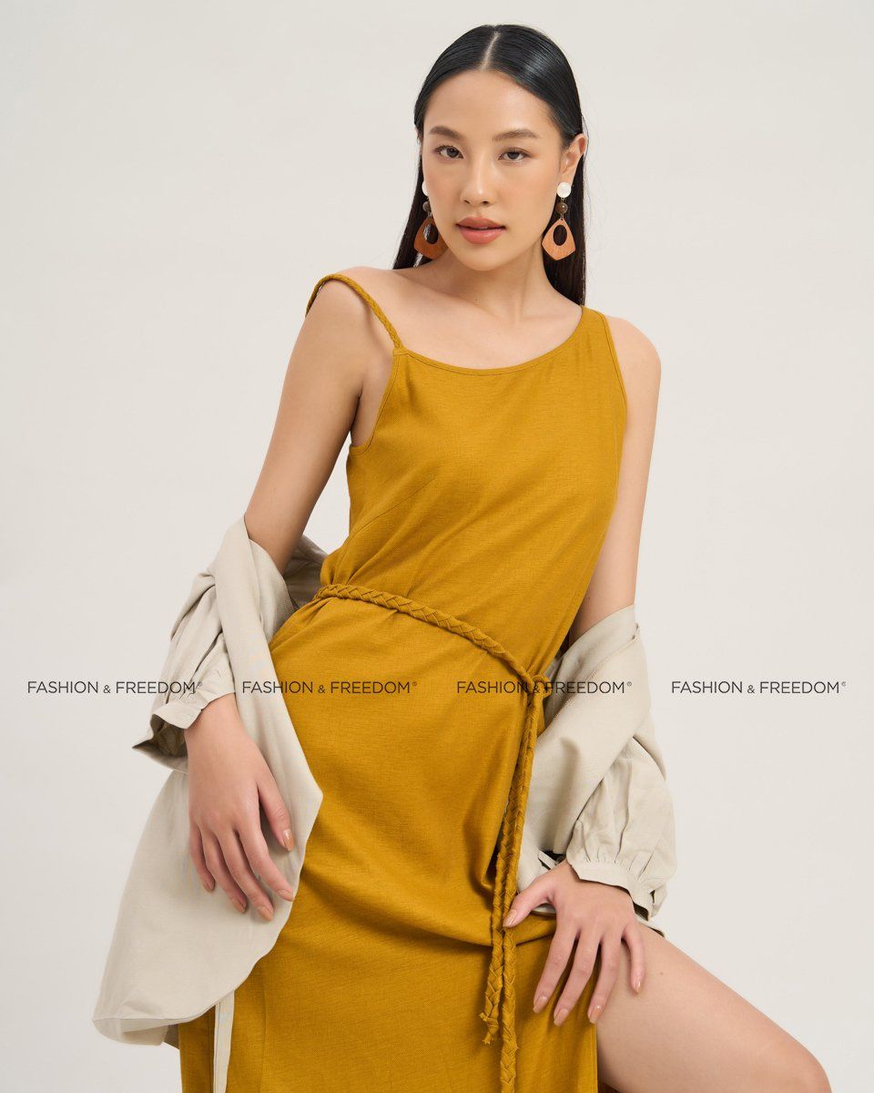 Đầm Linen Vàng Nghệ The  Art Of Styling
