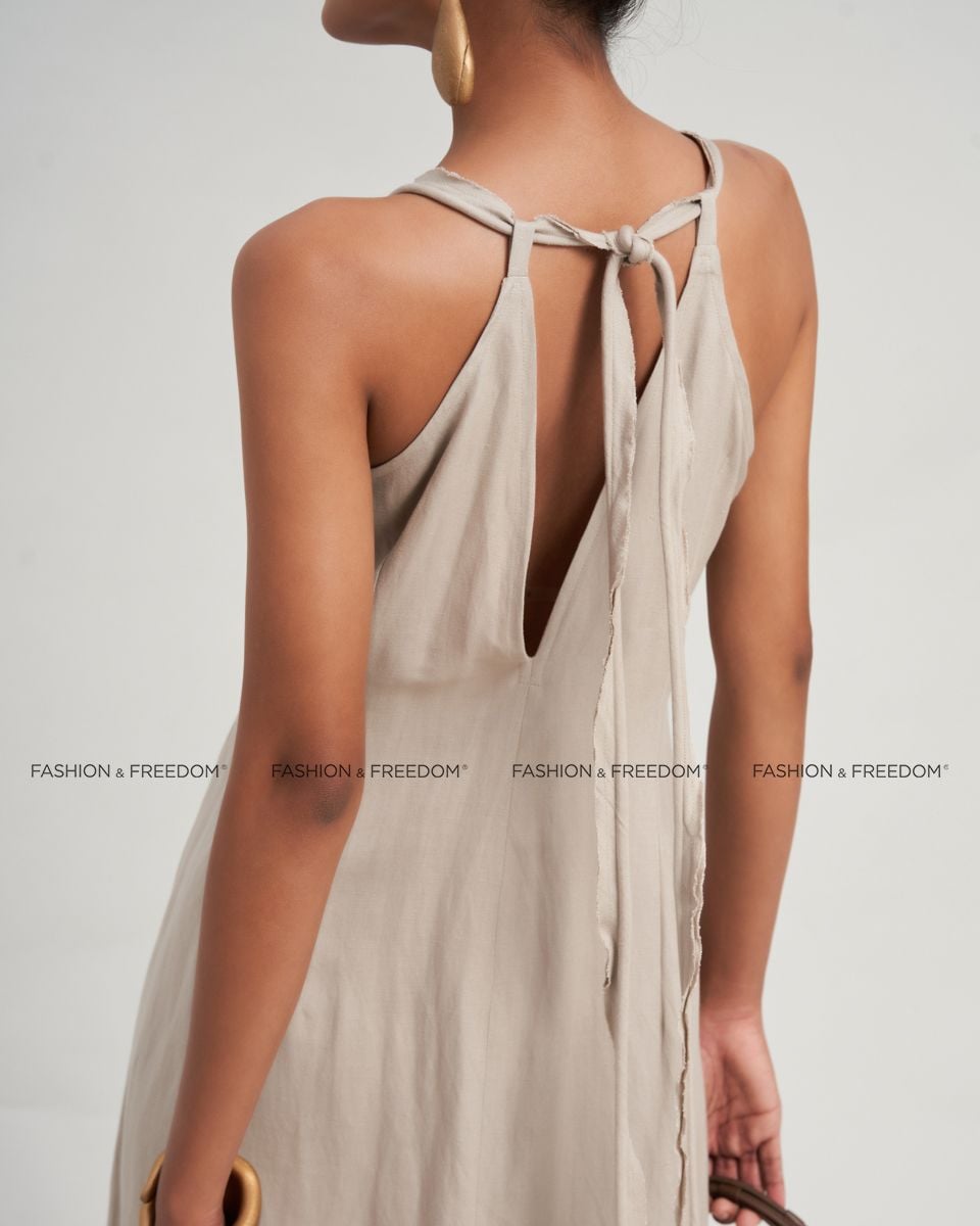 Đầm Linen Nữ Xám Modern Women