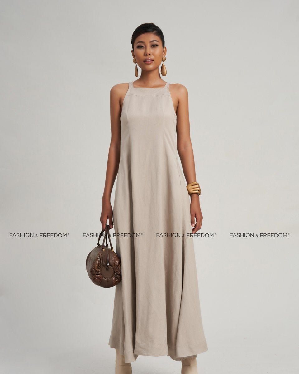 Đầm Linen Nữ Xám Modern Women