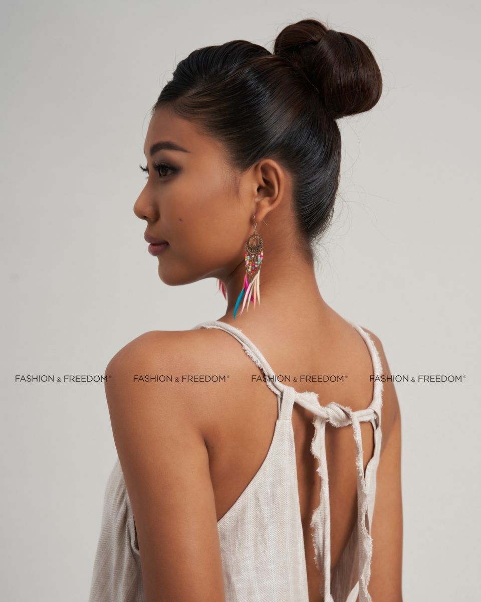 Đầm Linen Kem Sọc  Chocolate Fall In Love