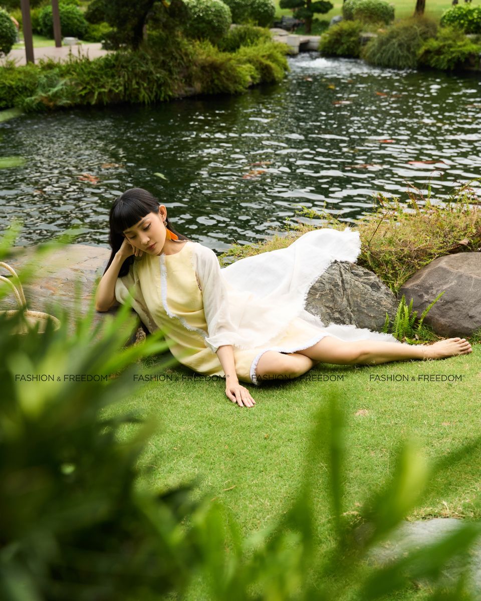 Đầm Linen Nữ Vàng