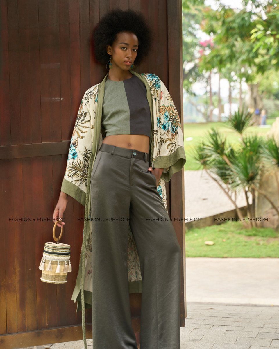 Quần Dài Lụa Nữ Rêu