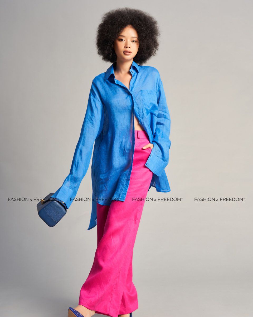 Áo Sơ Mi Linen Xanh Biển De Soleil