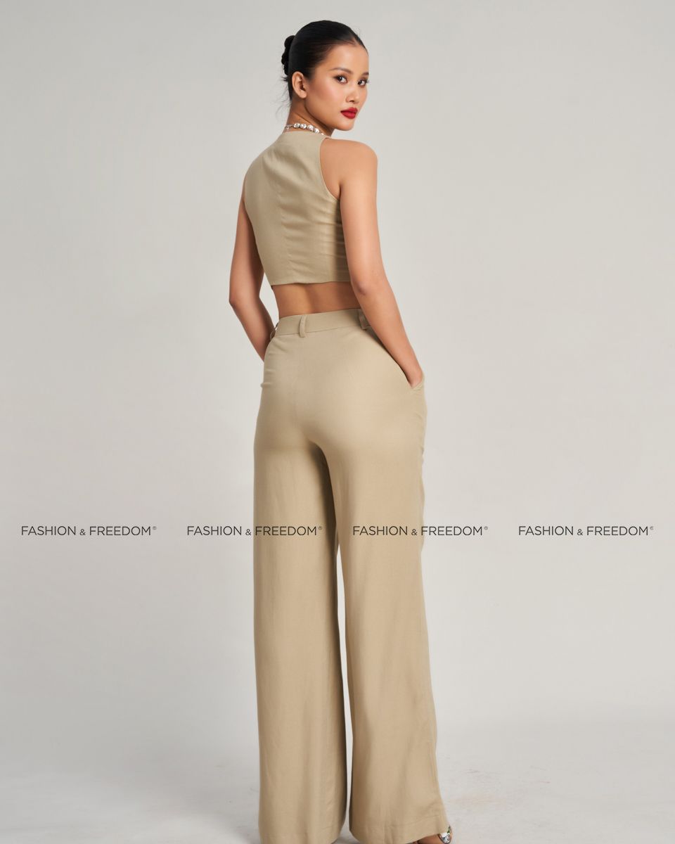 Áo Ghi Lê Linen Nữ Nâu Nhạt Cam Golden Girl