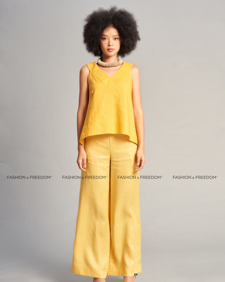 Quần Dài Linen Vàng Chocolate Fall In Love