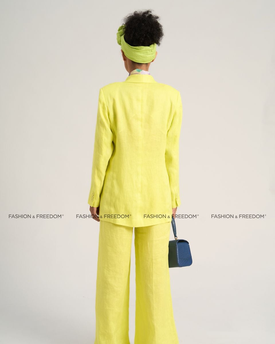 Áo Vest Linen Nữ Xanh Neon Sắc Màu Tự Do