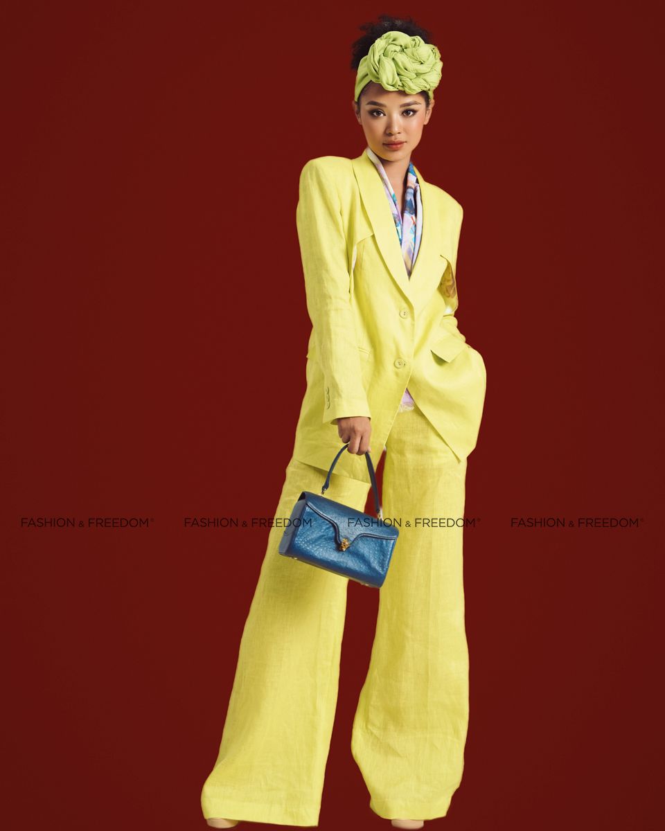 Quần Dài Linen Nữ Xanh Neon Sắc Màu Tự Do