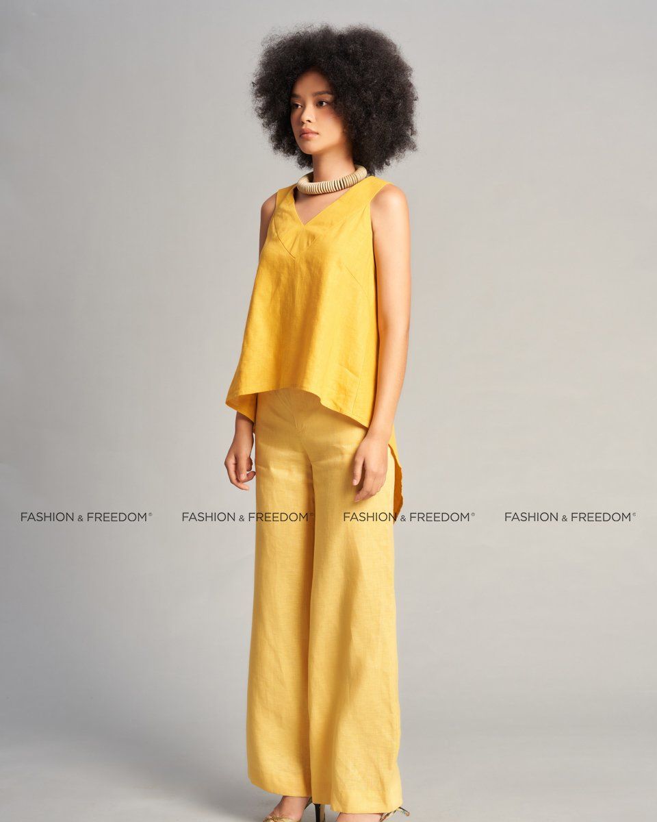 Quần Dài Linen Vàng Chocolate Fall In Love