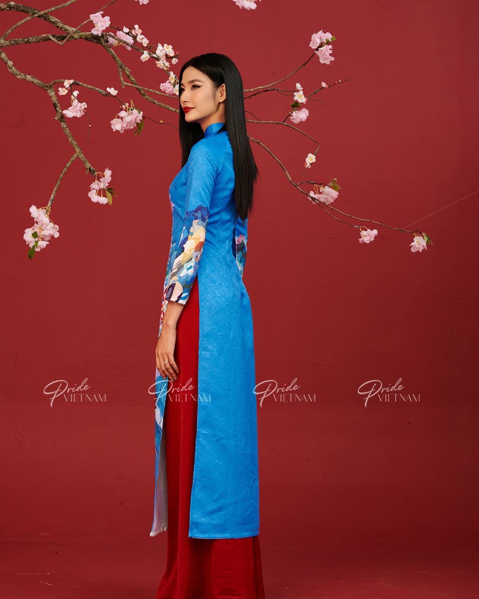 Áo Dài Gấm Xanh Xuân Thịnh Vượng