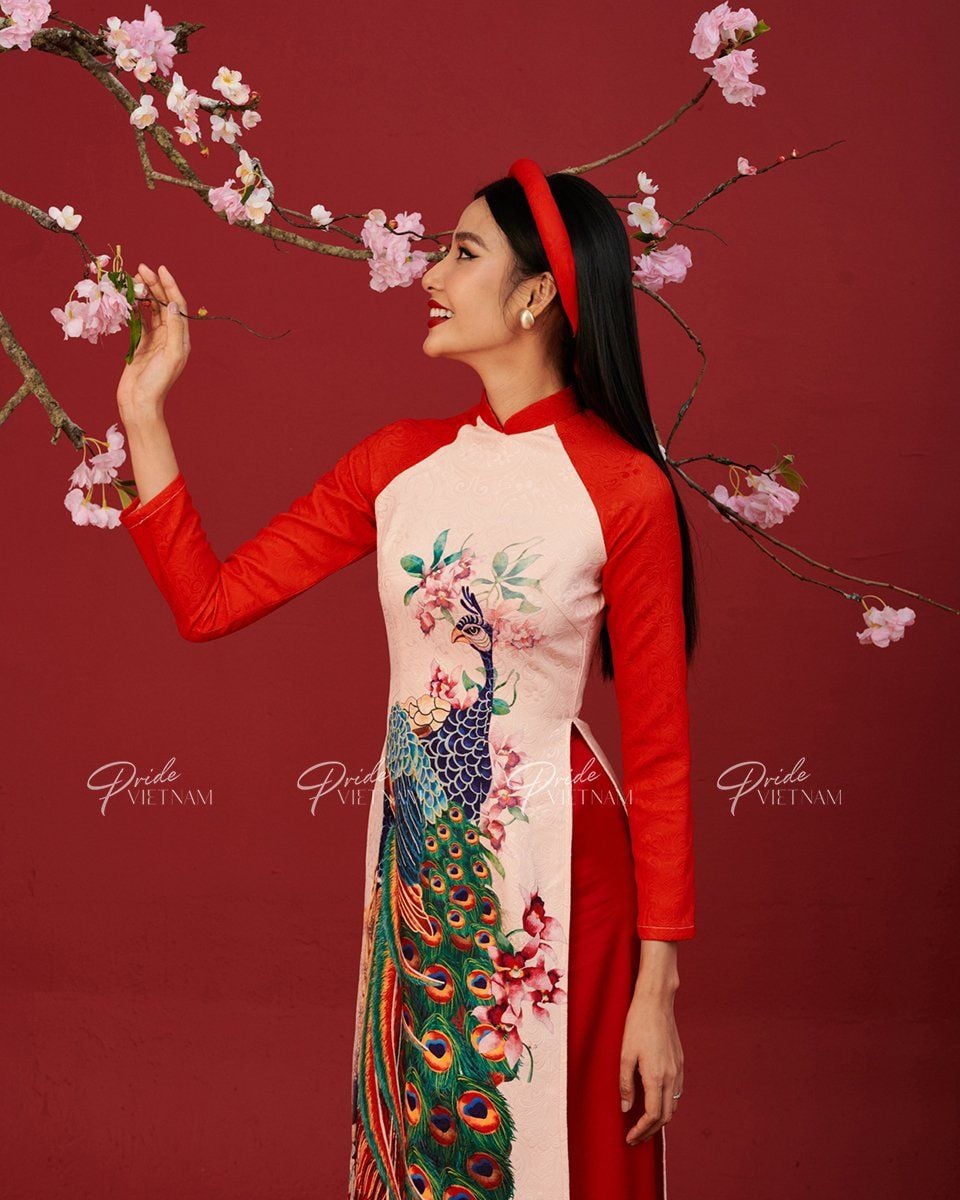 Áo Dài Gấm Đỏ Xuân Thịnh Vượng