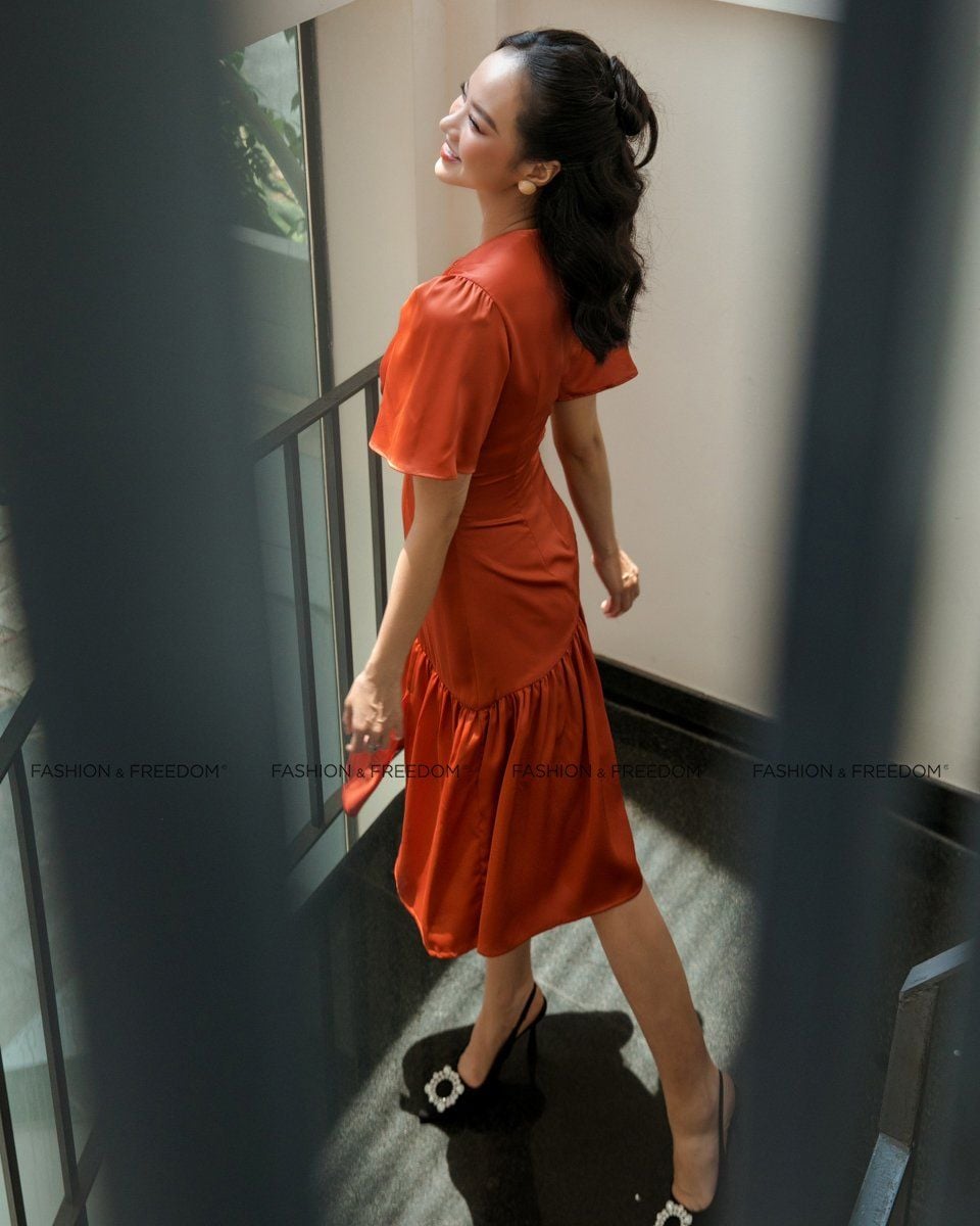 Đầm Nữ Lụa Cam Hello New Day