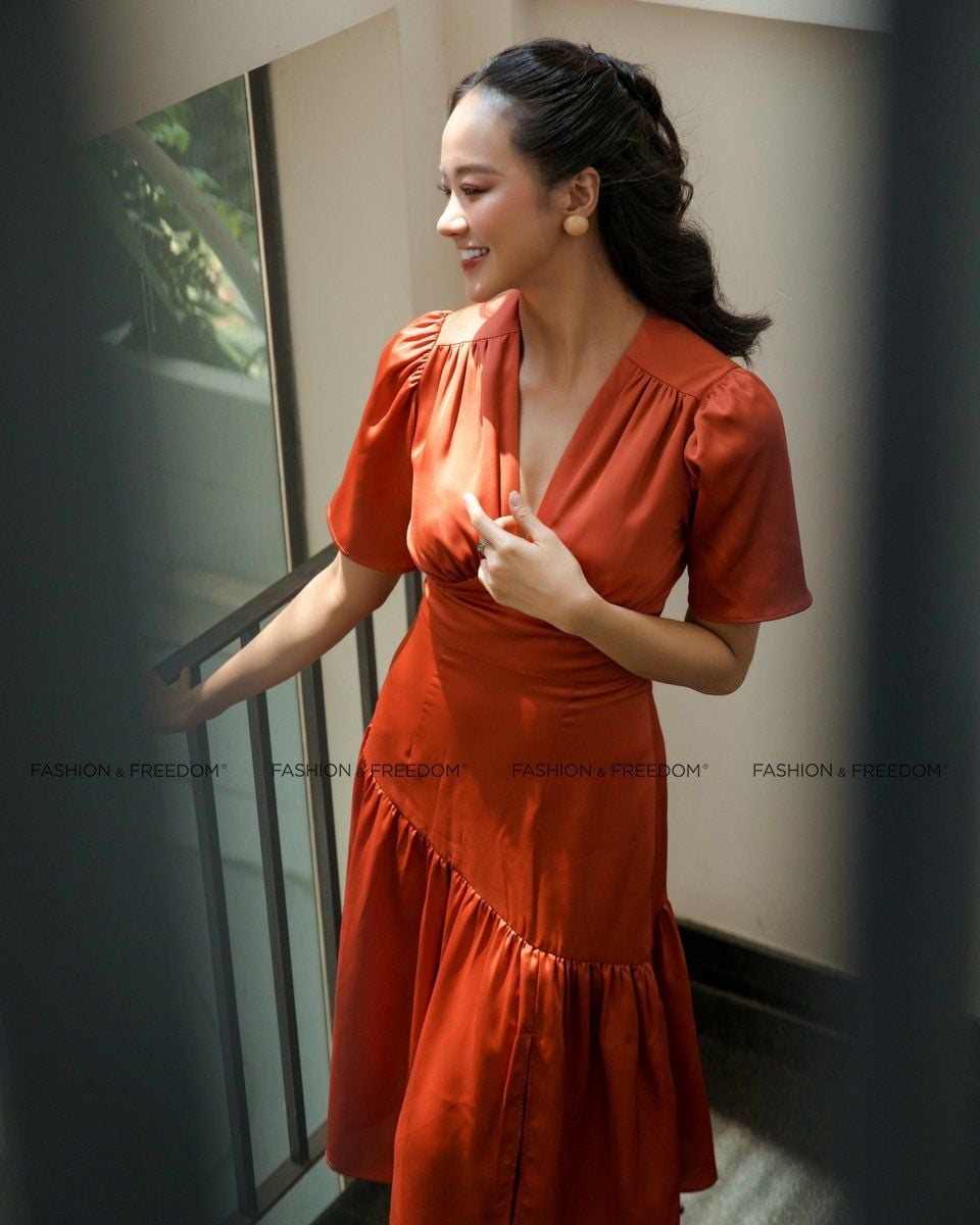 Đầm Nữ Lụa Cam Hello New Day