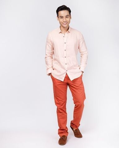 Áo Sơ Mi Nam Linen Hồng NEW BREEZE