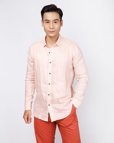 Áo Sơ Mi Nam Linen Hồng NEW BREEZE