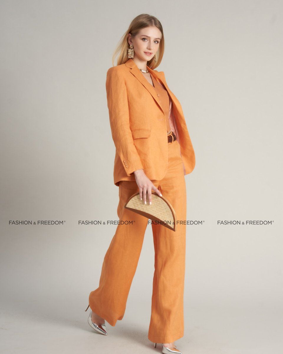 Áo Vest Linen Cam De Soleil