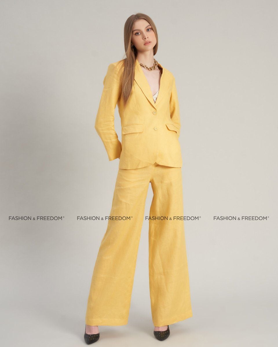 Quần Dài Linen Vàng Chocolate Fall In Love