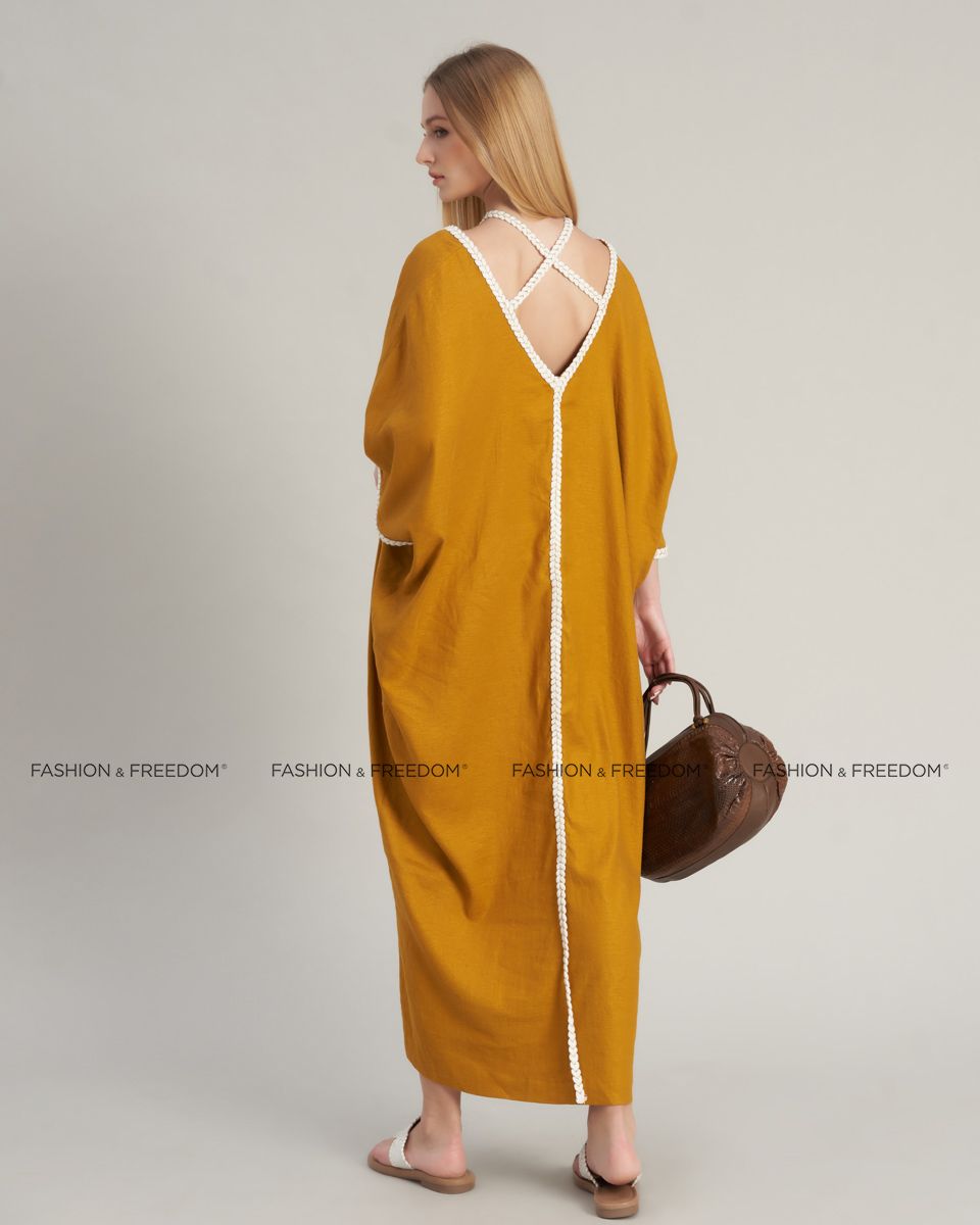Đầm Nữ Linen Vàng Nghệ De Soleil