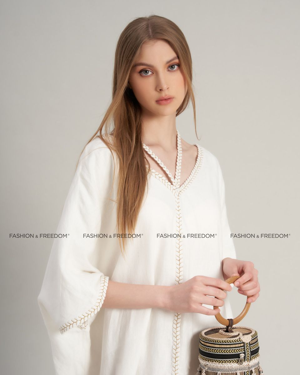 Đầm Nữ Linen Trắng De Soleil