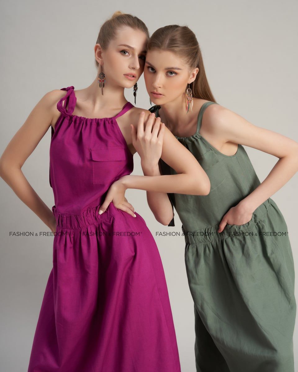 Đầm Nữ Linen Tím Holiday Vibes