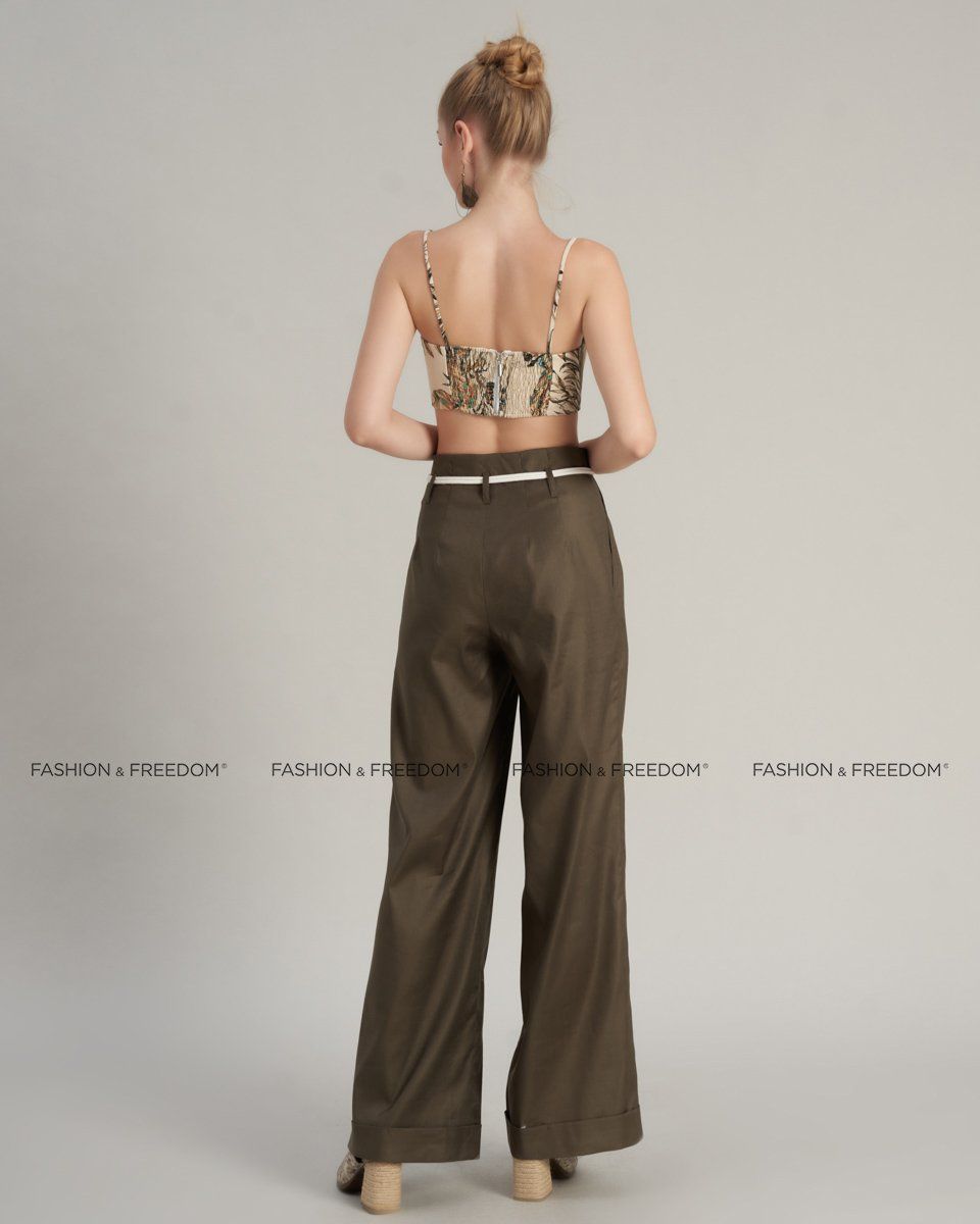 Áo Bra Linen Nữ Kem Hoa The Girl In Vogue