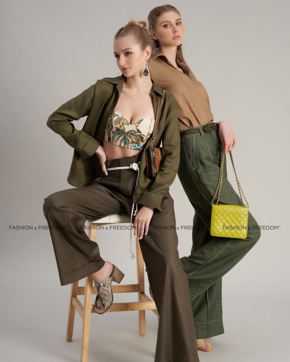 Áo Sơ Mi Linen Xanh Rêu Holiday Vibes