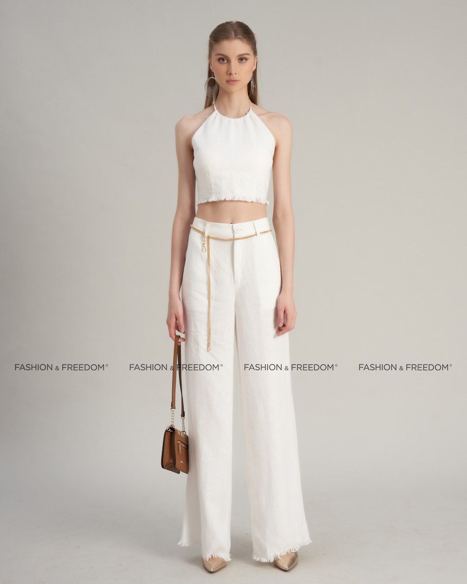 Quần Nữ Linen Trắng De Soleil