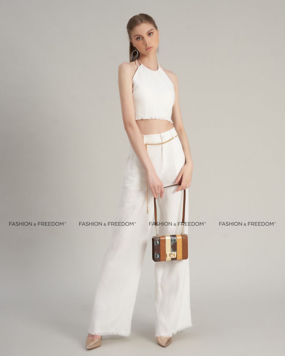 Áo Kiểu Linen Nữ Trắng De Soleil