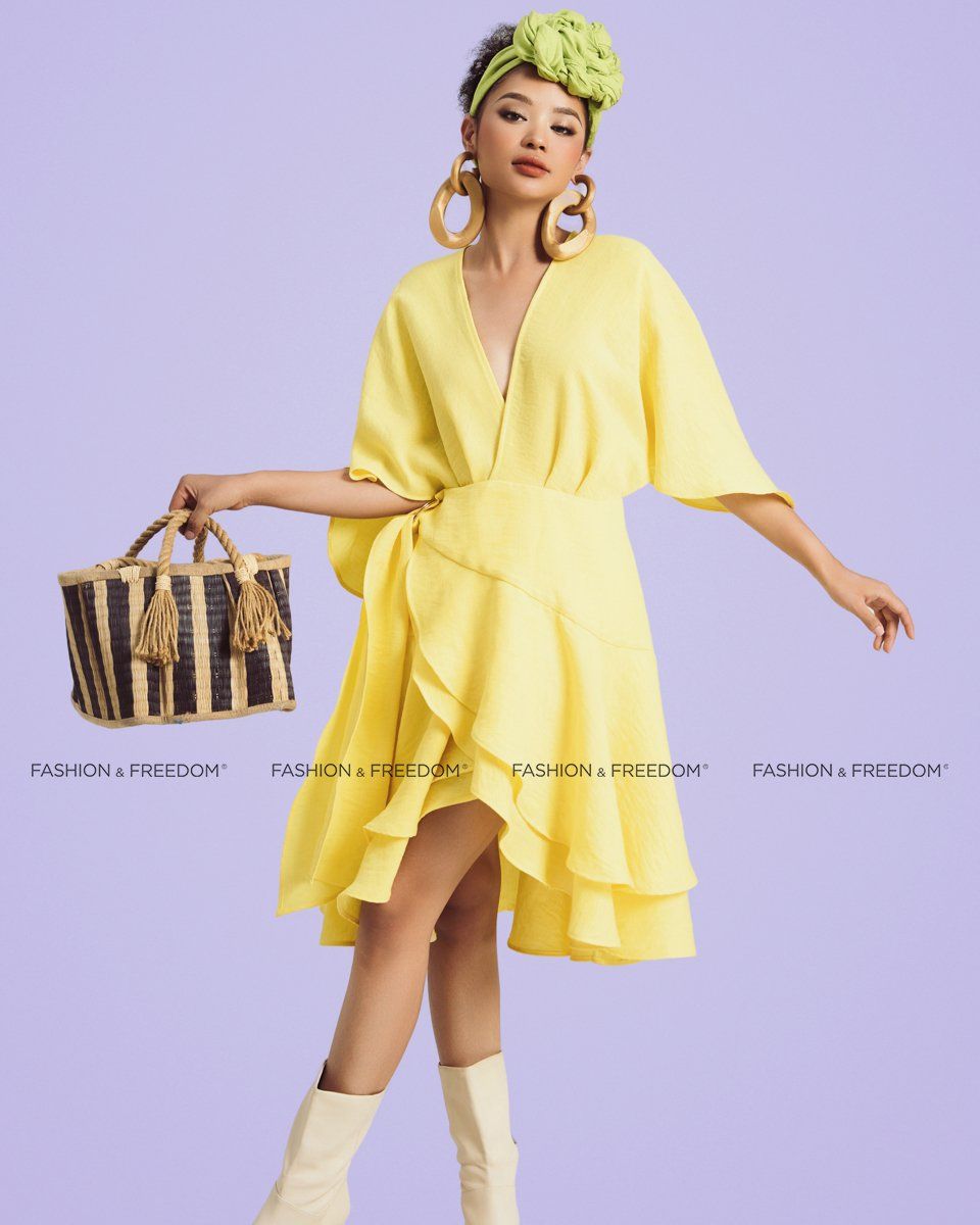 Đầm Nữ Linen Vàng Sắc Màu Tự Do
