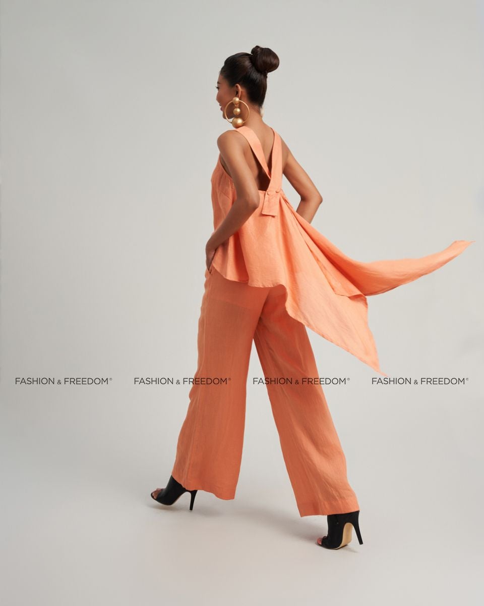 Áo Kiểu Nữ Linen Cam De Soleil