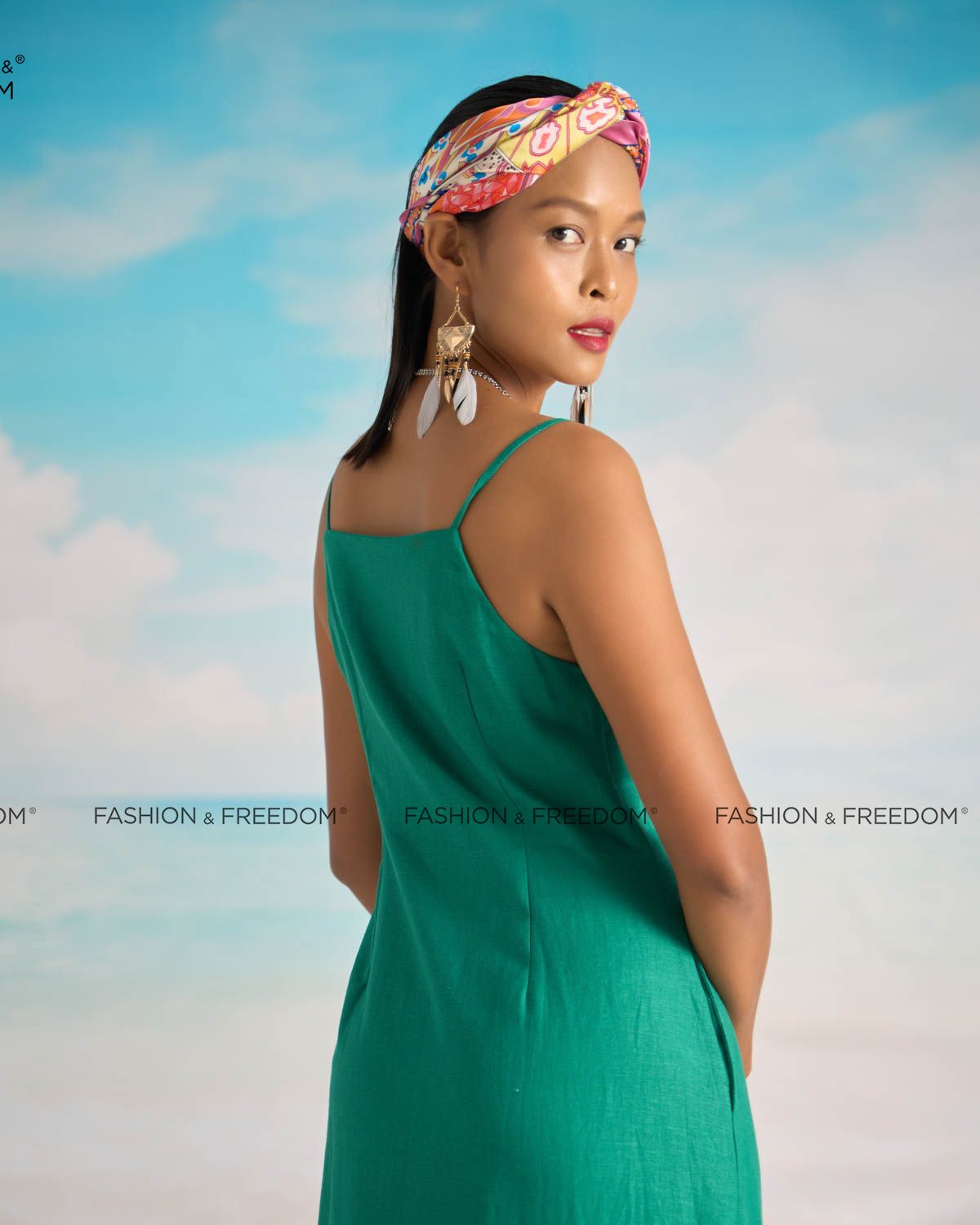 Đầm Linen Xanh Bright And Shine