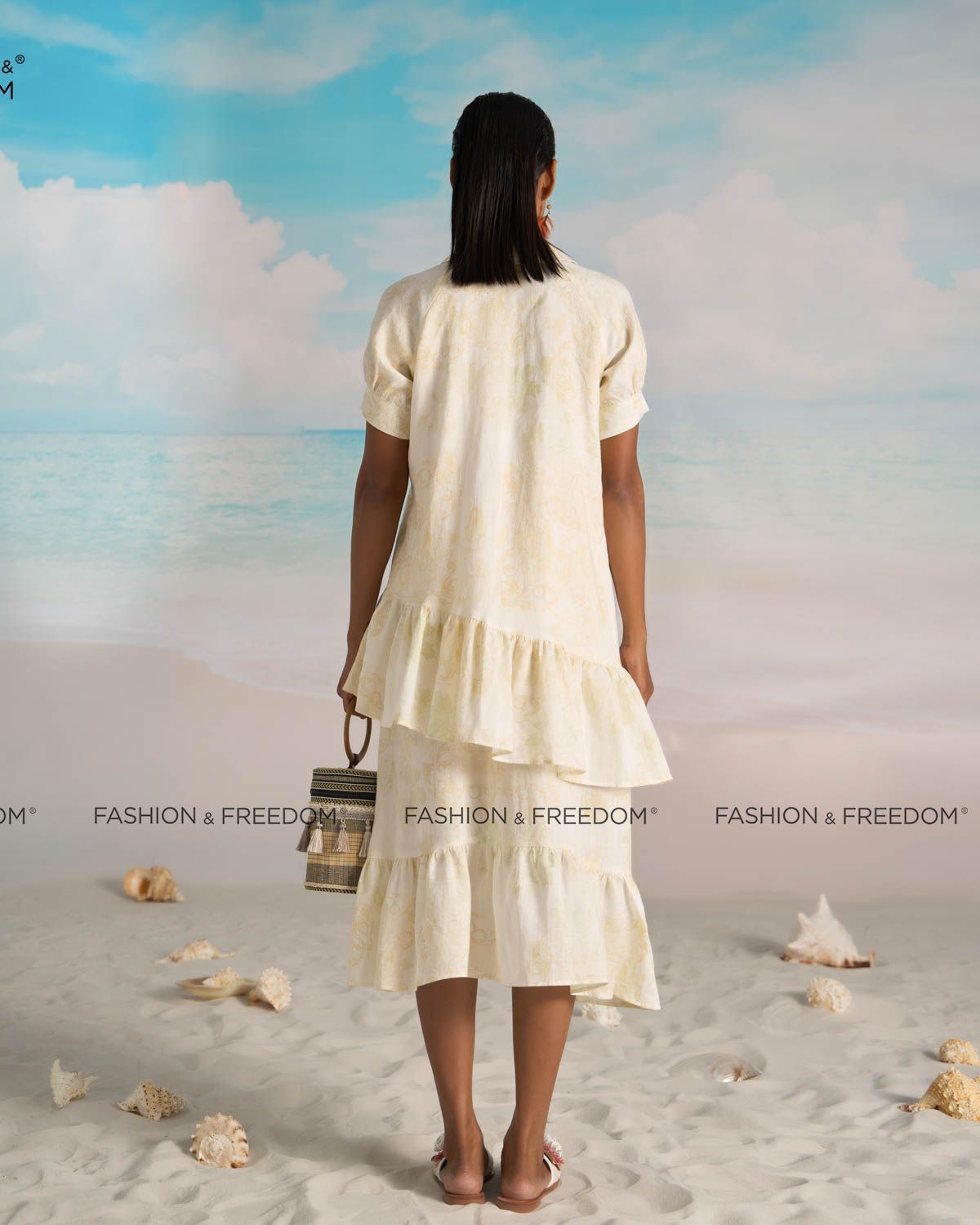 Đầm Linen Kem Vàng Bright And Shine