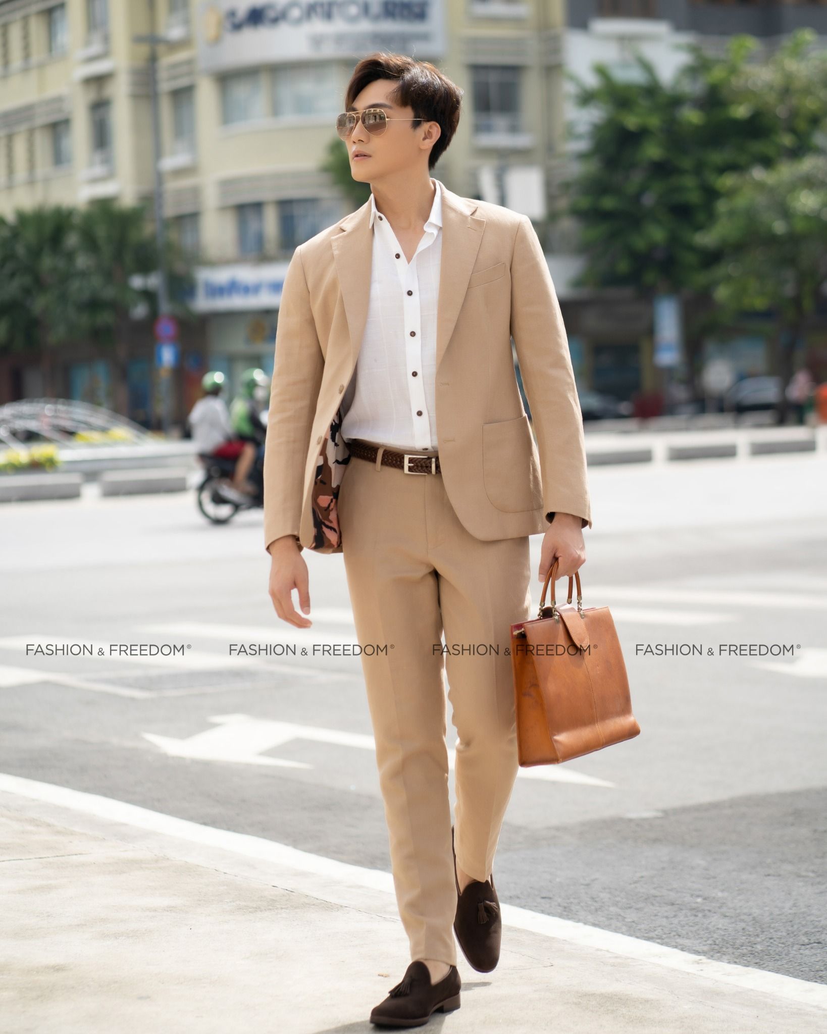 Quần Dài Nam Linen Be