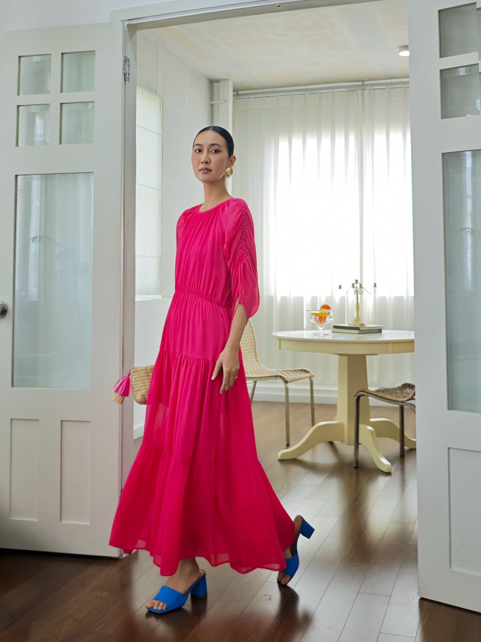 Đầm Voan Hồng Sen Bright And Shine