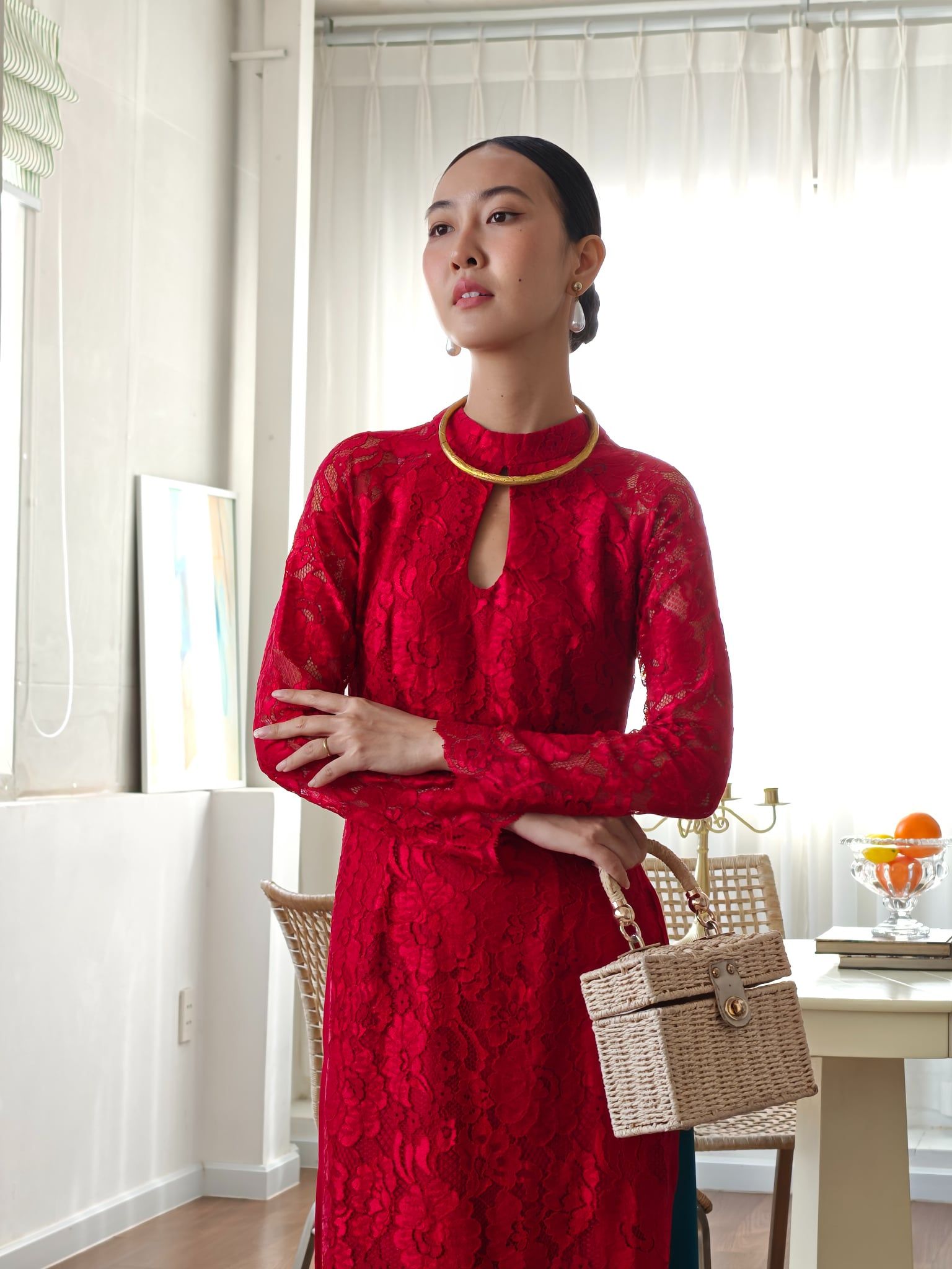 Áo Dài Ren Đỏ Pride Việt Nam