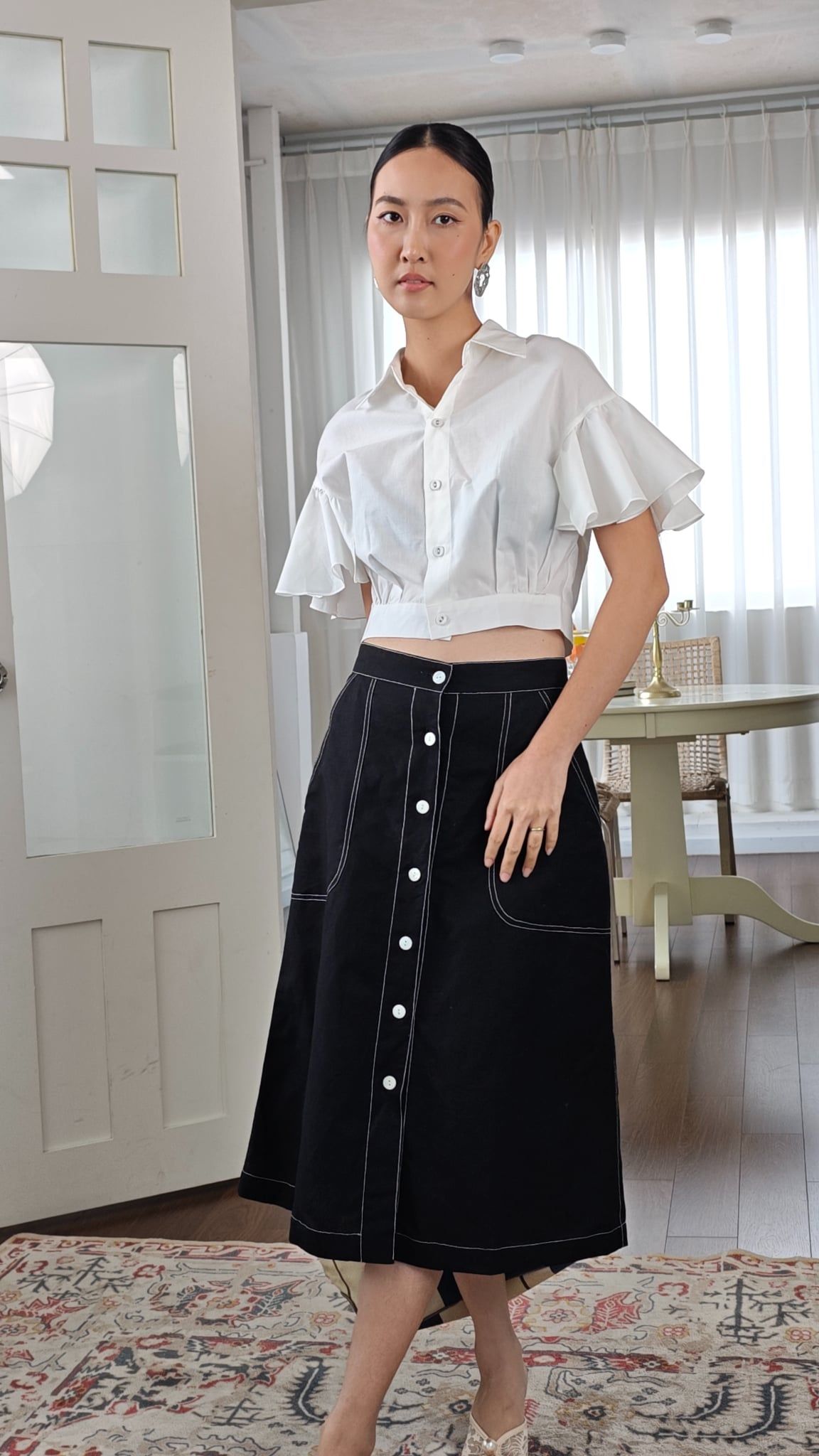 Chân Váy Linen Đen Summer Muse