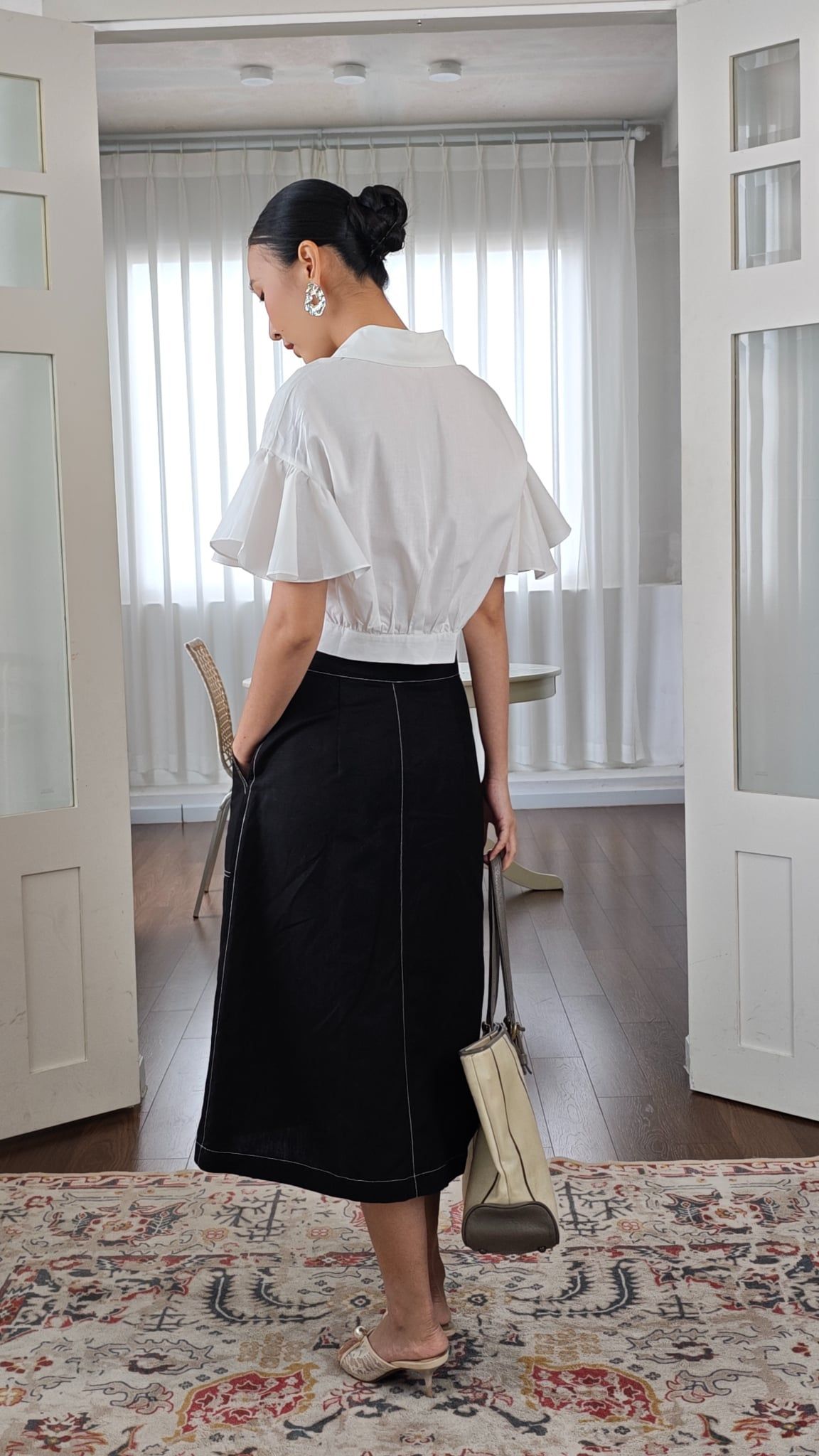 Chân Váy Linen Đen Summer Muse