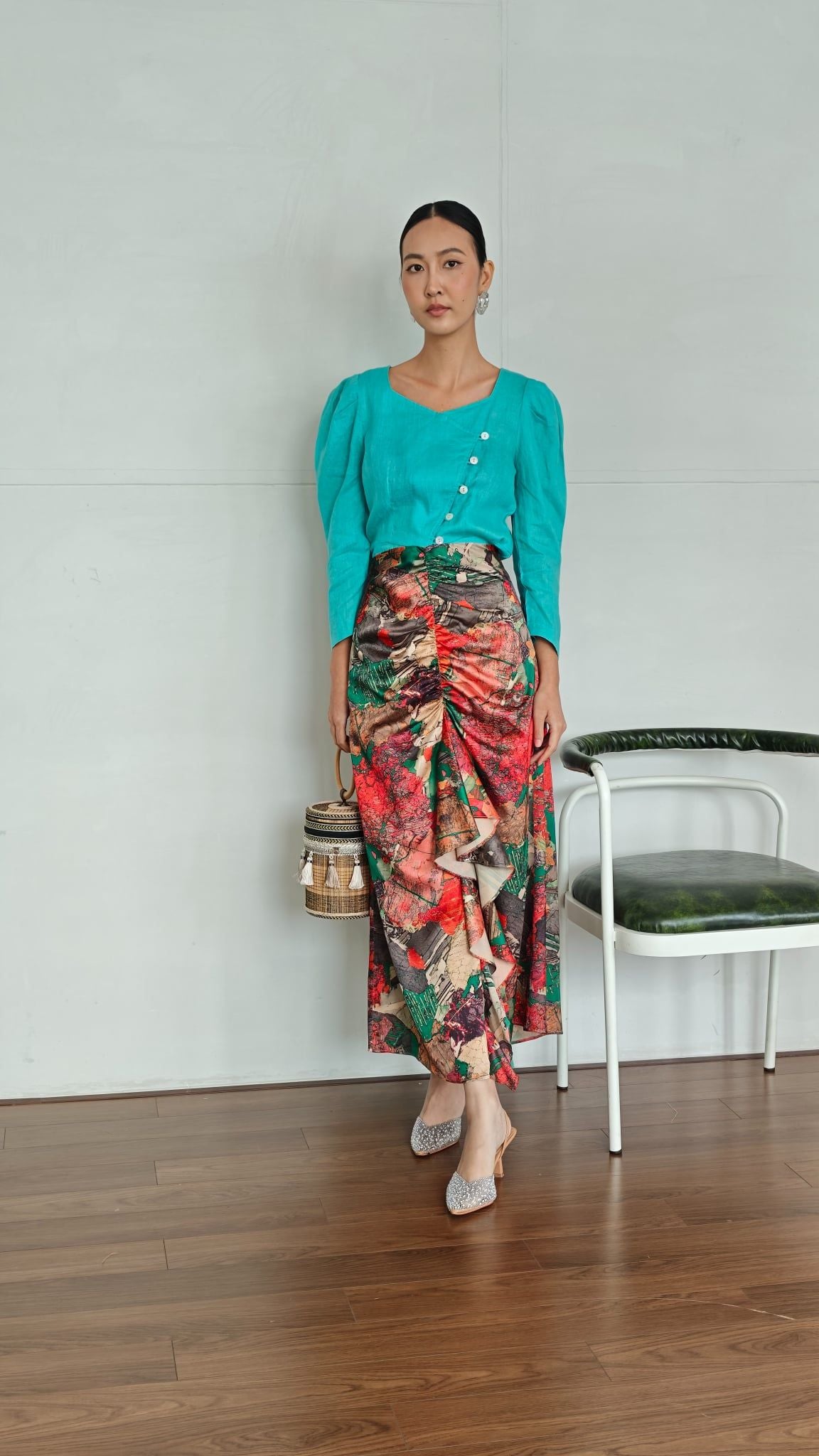 Áo Linen Xanh Smart Casual