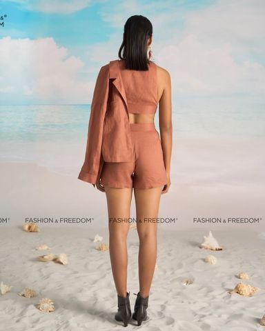 Quần Short Linen Nâu Bright And Shine