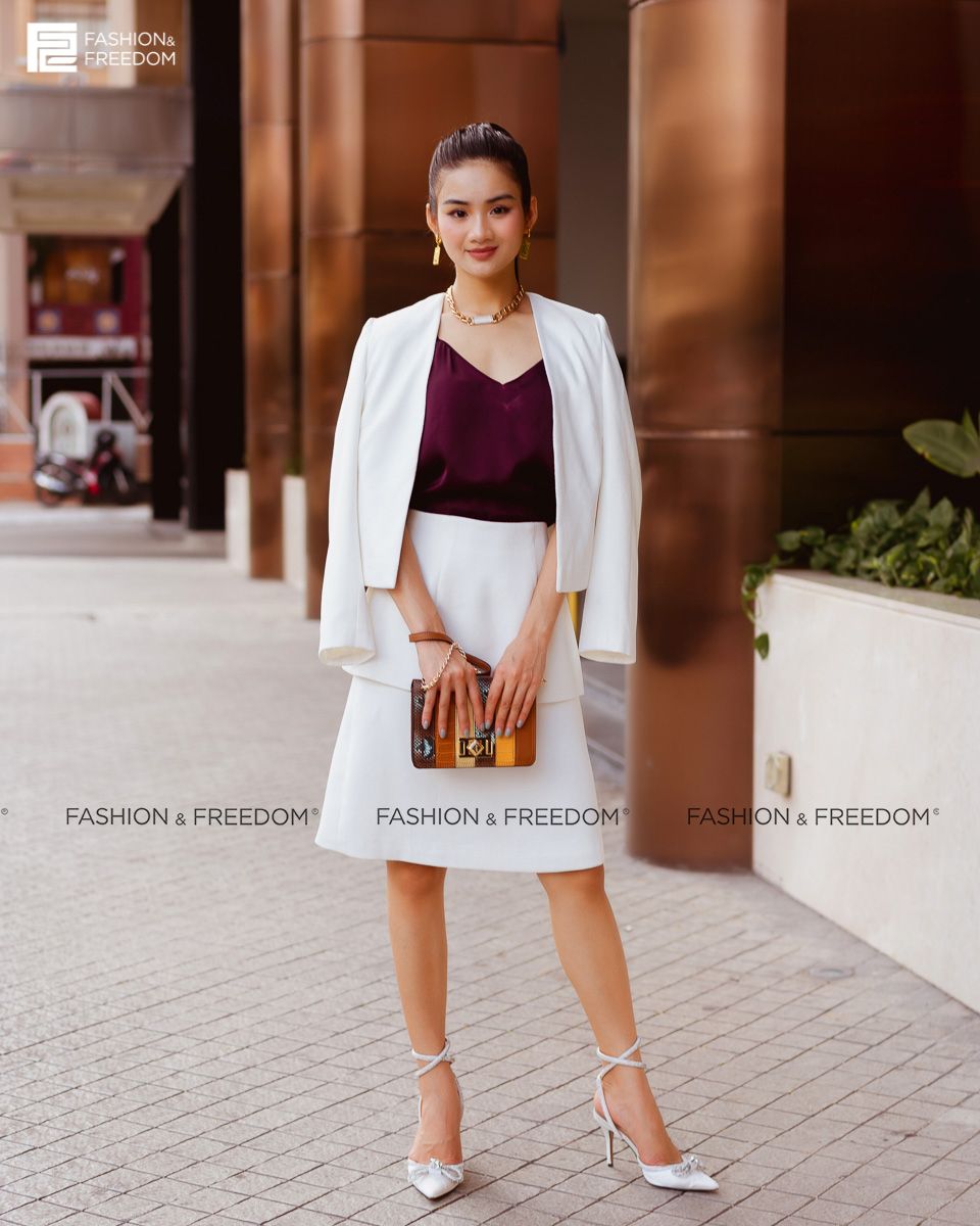 Áo khoác Gấm Trắng Fall Muse