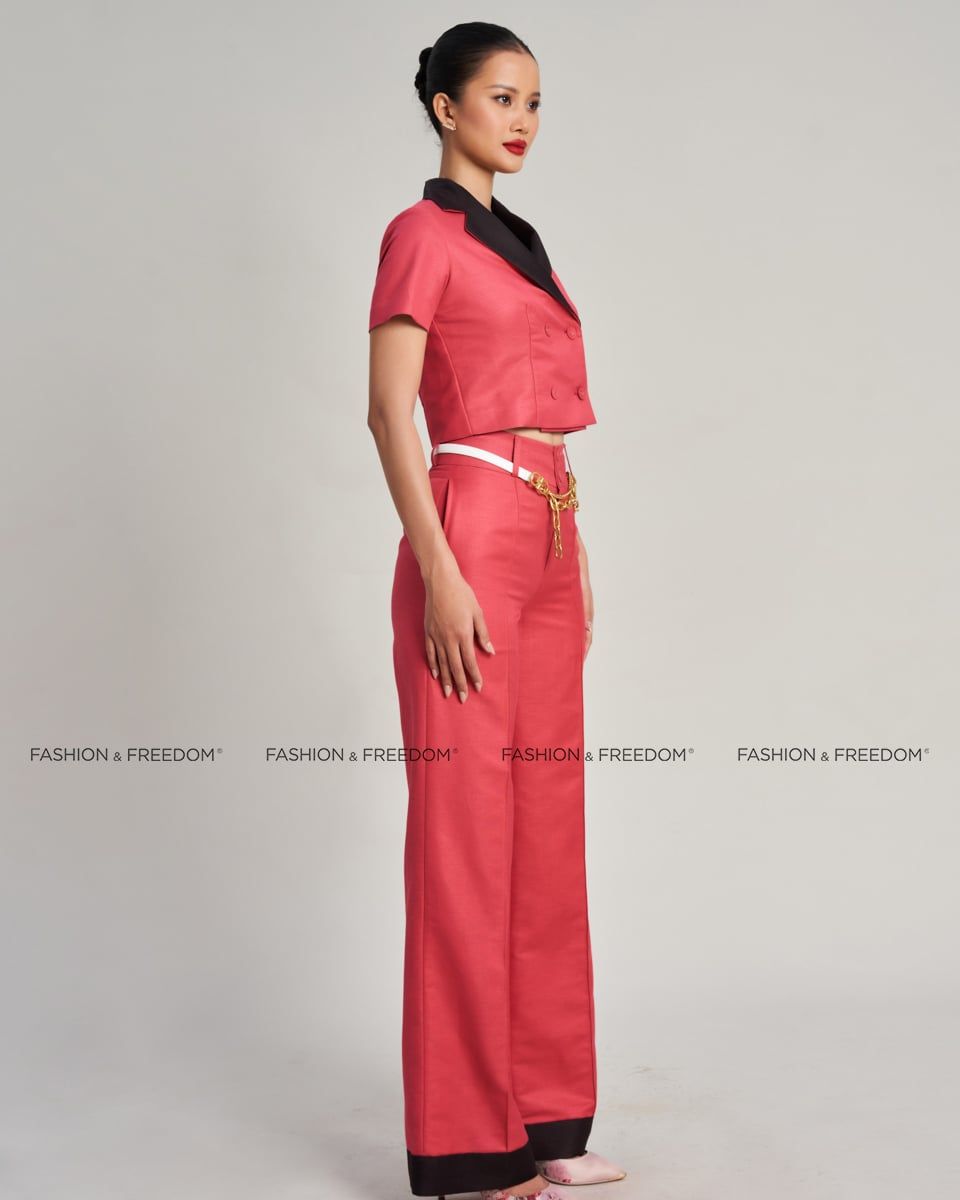 Quần Dài Linen Nữ Đỏ Hồng Golden Girl